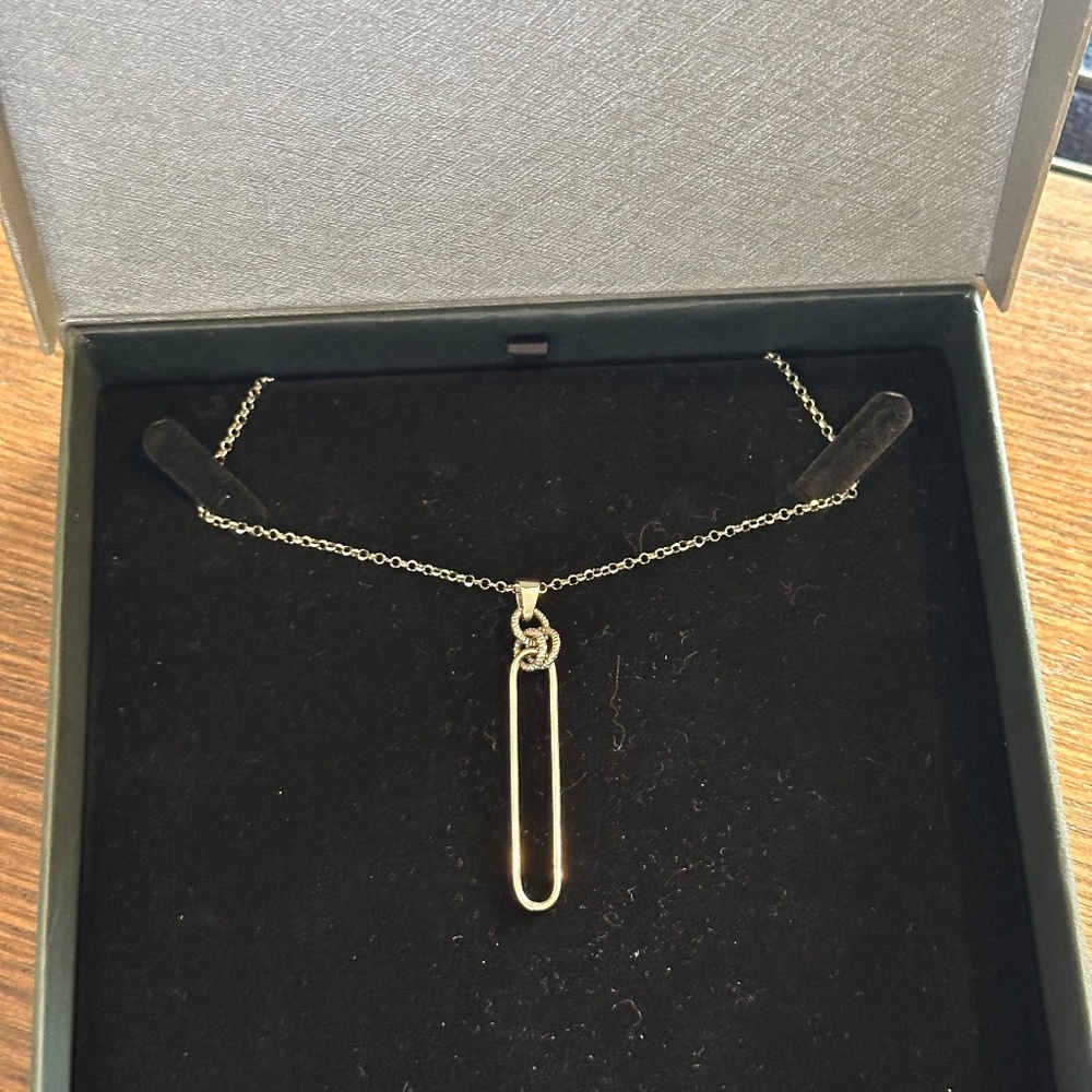 J - Sterling Silver Frederic Duclos Solo Paperclip Necklace